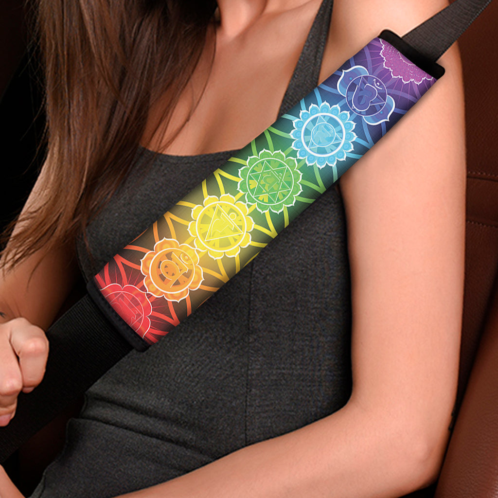 Seven Chakras Flower Of Life Print Car Seat Belt Covers