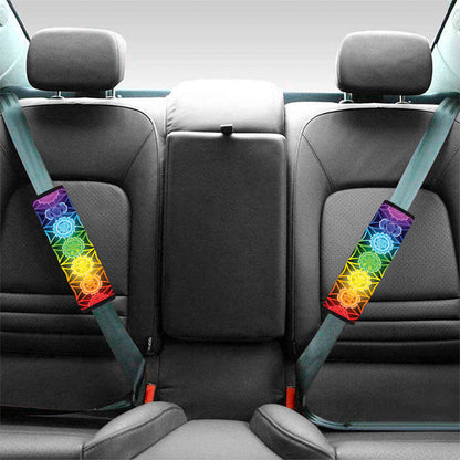 Seven Chakras Flower Of Life Print Car Seat Belt Covers