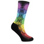 Seven Chakras Flower Of Life Print Crew Socks
