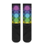 Seven Chakras Flower Of Life Print Crew Socks
