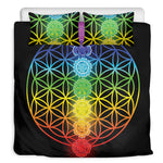 Seven Chakras Flower Of Life Print Duvet Cover Bedding Set