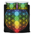 Seven Chakras Flower Of Life Print Duvet Cover Bedding Set