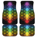 Seven Chakras Flower Of Life Print Front and Back Car Floor Mats