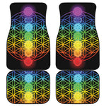 Seven Chakras Flower Of Life Print Front and Back Car Floor Mats