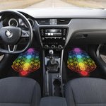 Seven Chakras Flower Of Life Print Front and Back Car Floor Mats