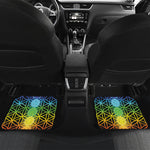 Seven Chakras Flower Of Life Print Front and Back Car Floor Mats