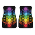 Seven Chakras Flower Of Life Print Front Car Floor Mats