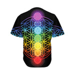 Seven Chakras Flower Of Life Print Men's Baseball Jersey