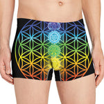 Seven Chakras Flower Of Life Print Men's Boxer Briefs