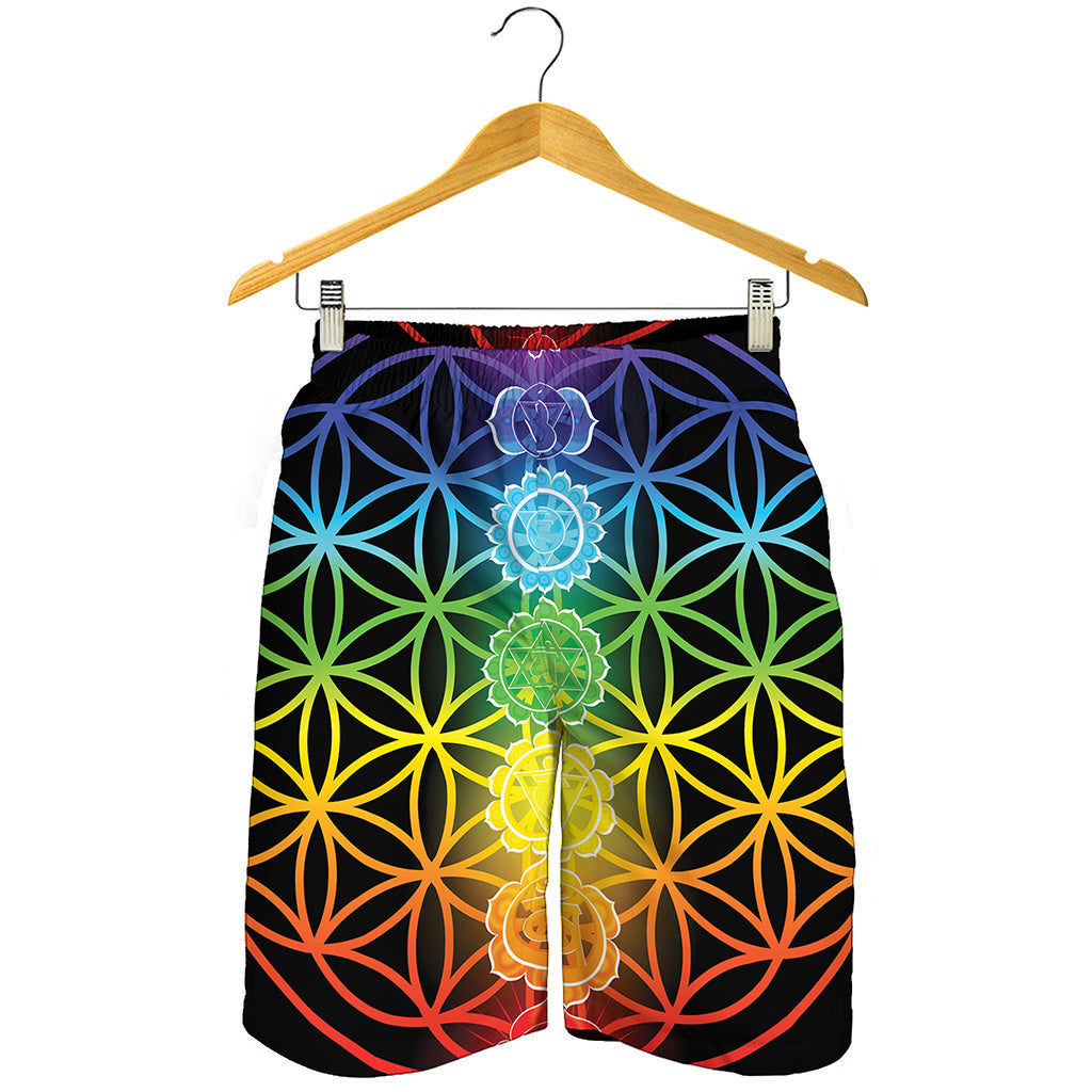 Seven Chakras Flower Of Life Print Men's Shorts