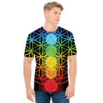 Seven Chakras Flower Of Life Print Men's T-Shirt
