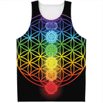 Seven Chakras Flower Of Life Print Men's Tank Top