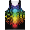 Seven Chakras Flower Of Life Print Men's Tank Top