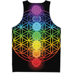 Seven Chakras Flower Of Life Print Men's Tank Top