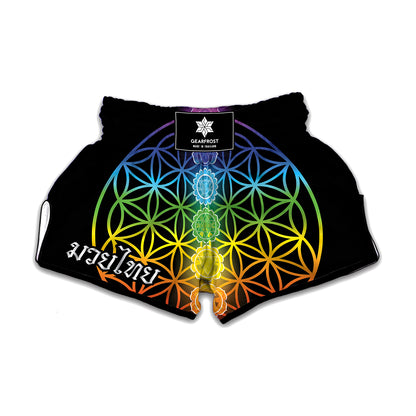 Seven Chakras Flower Of Life Print Muay Thai Boxing Shorts