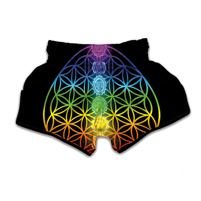 Seven Chakras Flower Of Life Print Muay Thai Boxing Shorts