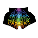 Seven Chakras Flower Of Life Print Muay Thai Boxing Shorts