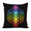 Seven Chakras Flower Of Life Print Pillow Cover