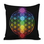 Seven Chakras Flower Of Life Print Pillow Cover