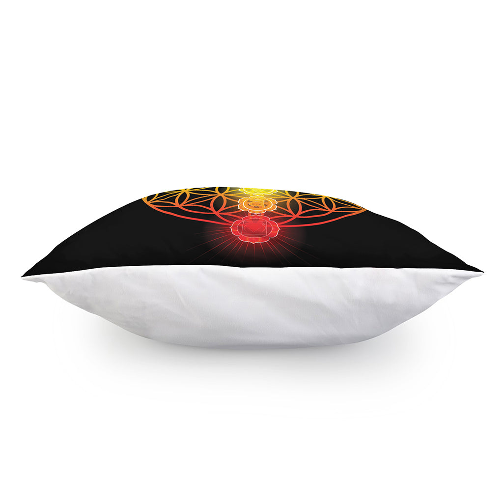 Seven Chakras Flower Of Life Print Pillow Cover