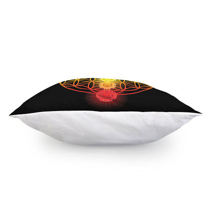Seven Chakras Flower Of Life Print Pillow Cover