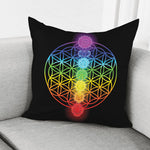 Seven Chakras Flower Of Life Print Pillow Cover