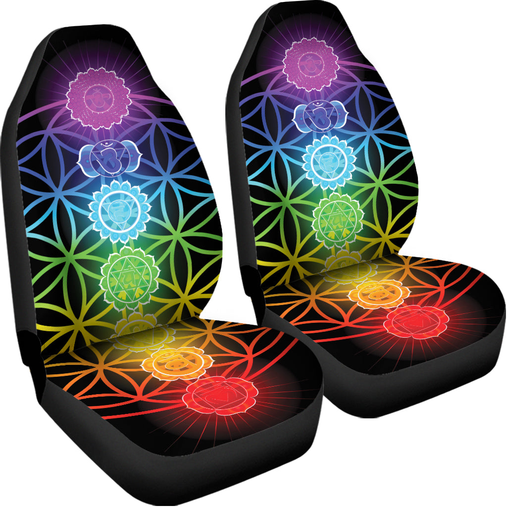 Seven Chakras Flower Of Life Print Universal Fit Car Seat Covers