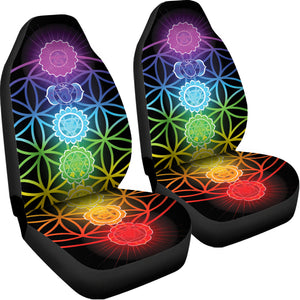 Seven Chakras Flower Of Life Print Universal Fit Car Seat Covers