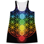 Seven Chakras Flower Of Life Print Women's Racerback Tank Top