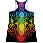 Seven Chakras Flower Of Life Print Women's Racerback Tank Top