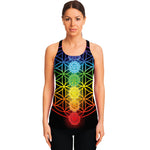 Seven Chakras Flower Of Life Print Women's Racerback Tank Top
