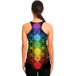 Seven Chakras Flower Of Life Print Women's Racerback Tank Top
