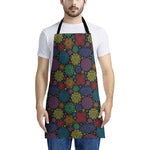 Seven Chakras Flowers Pattern Print Apron