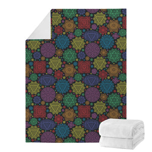 Seven Chakras Flowers Pattern Print Blanket