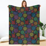 Seven Chakras Flowers Pattern Print Blanket