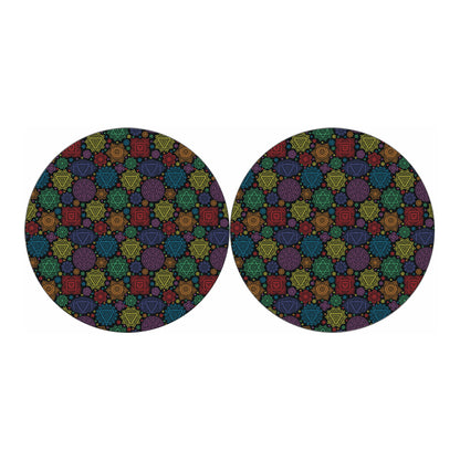 Seven Chakras Flowers Pattern Print Car Coasters