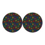 Seven Chakras Flowers Pattern Print Car Coasters