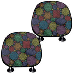 Seven Chakras Flowers Pattern Print Car Headrest Covers