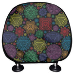 Seven Chakras Flowers Pattern Print Car Headrest Covers
