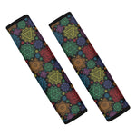 Seven Chakras Flowers Pattern Print Car Seat Belt Covers