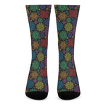 Seven Chakras Flowers Pattern Print Crew Socks