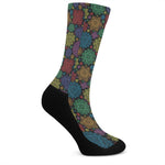 Seven Chakras Flowers Pattern Print Crew Socks