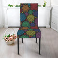 Seven Chakras Flowers Pattern Print Dining Chair Slipcover