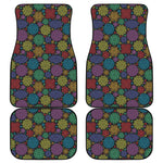 Seven Chakras Flowers Pattern Print Front and Back Car Floor Mats