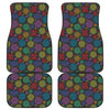 Seven Chakras Flowers Pattern Print Front and Back Car Floor Mats