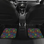 Seven Chakras Flowers Pattern Print Front and Back Car Floor Mats