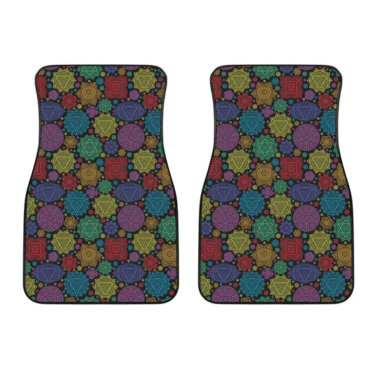 Seven Chakras Flowers Pattern Print Front Car Floor Mats