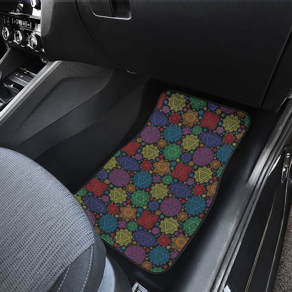 Seven Chakras Flowers Pattern Print Front Car Floor Mats