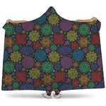 Seven Chakras Flowers Pattern Print Hooded Blanket