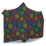 Seven Chakras Flowers Pattern Print Hooded Blanket